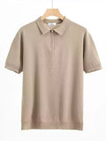 Men's Plus Size Quarter Zip Short Sleeve Polo
