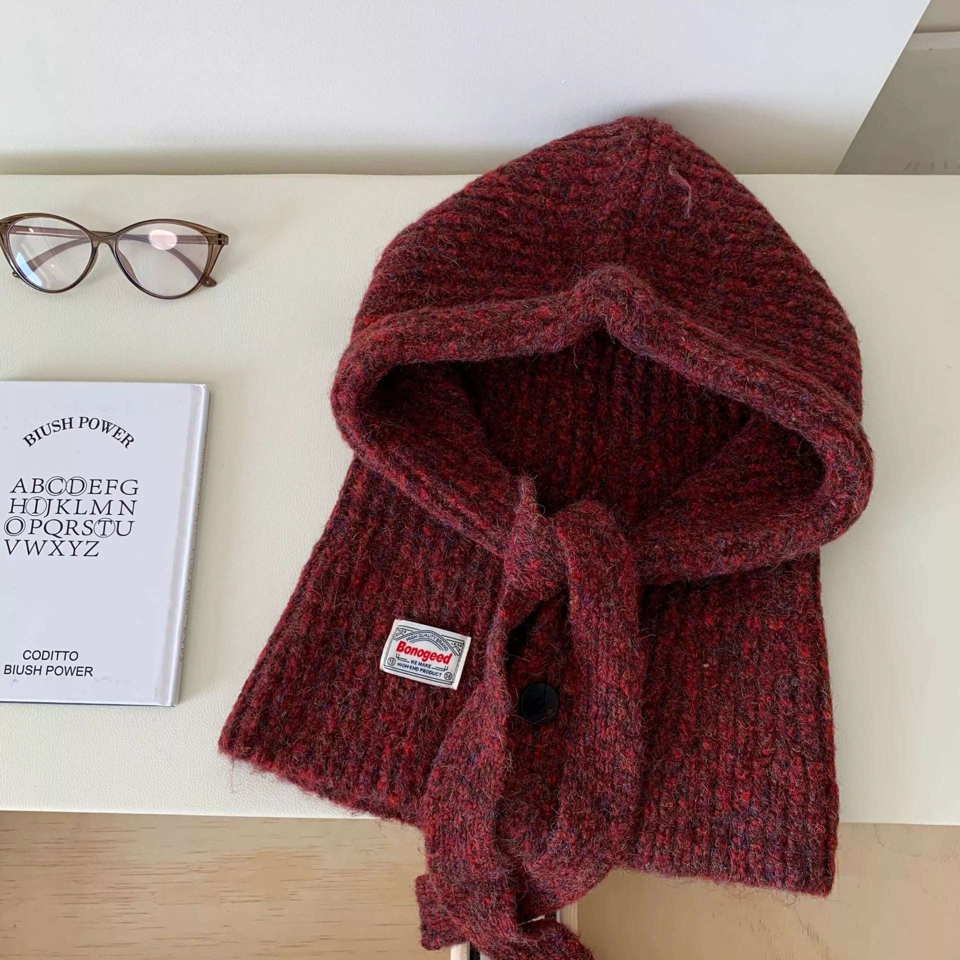 Wool Knitted Winter Scarf Hat - Unisex