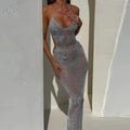 Deep V Strap Backless Dress