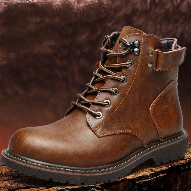 Men's Fleece-lined Martin Boots Casual Mid-top
