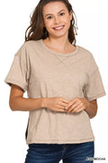 Zenana Cotton Slub Short Sleeve Tee - Relaxed Fit