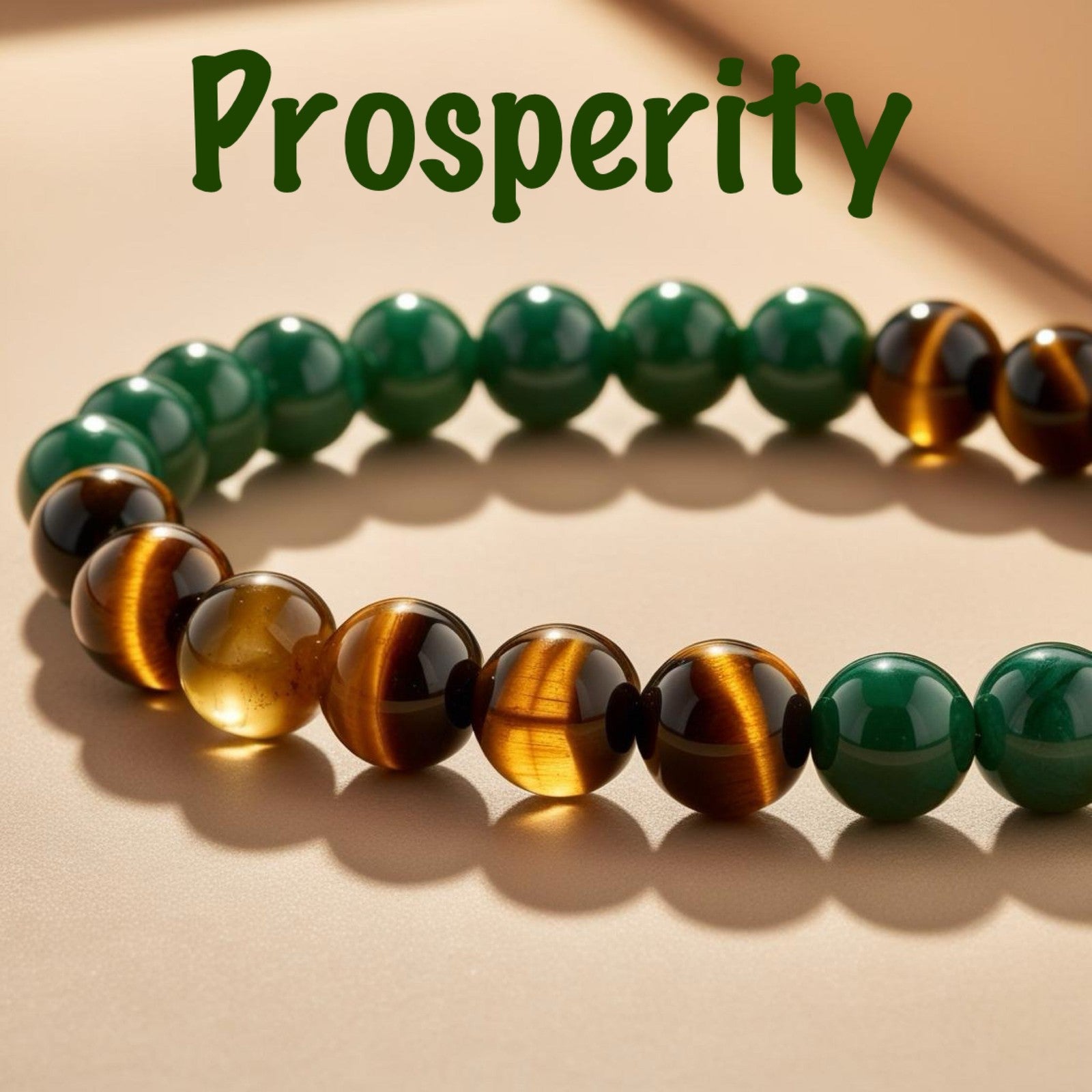 Reiki Infused Tiger’s Eye and Green Aventurine Bracelet For Prosperity