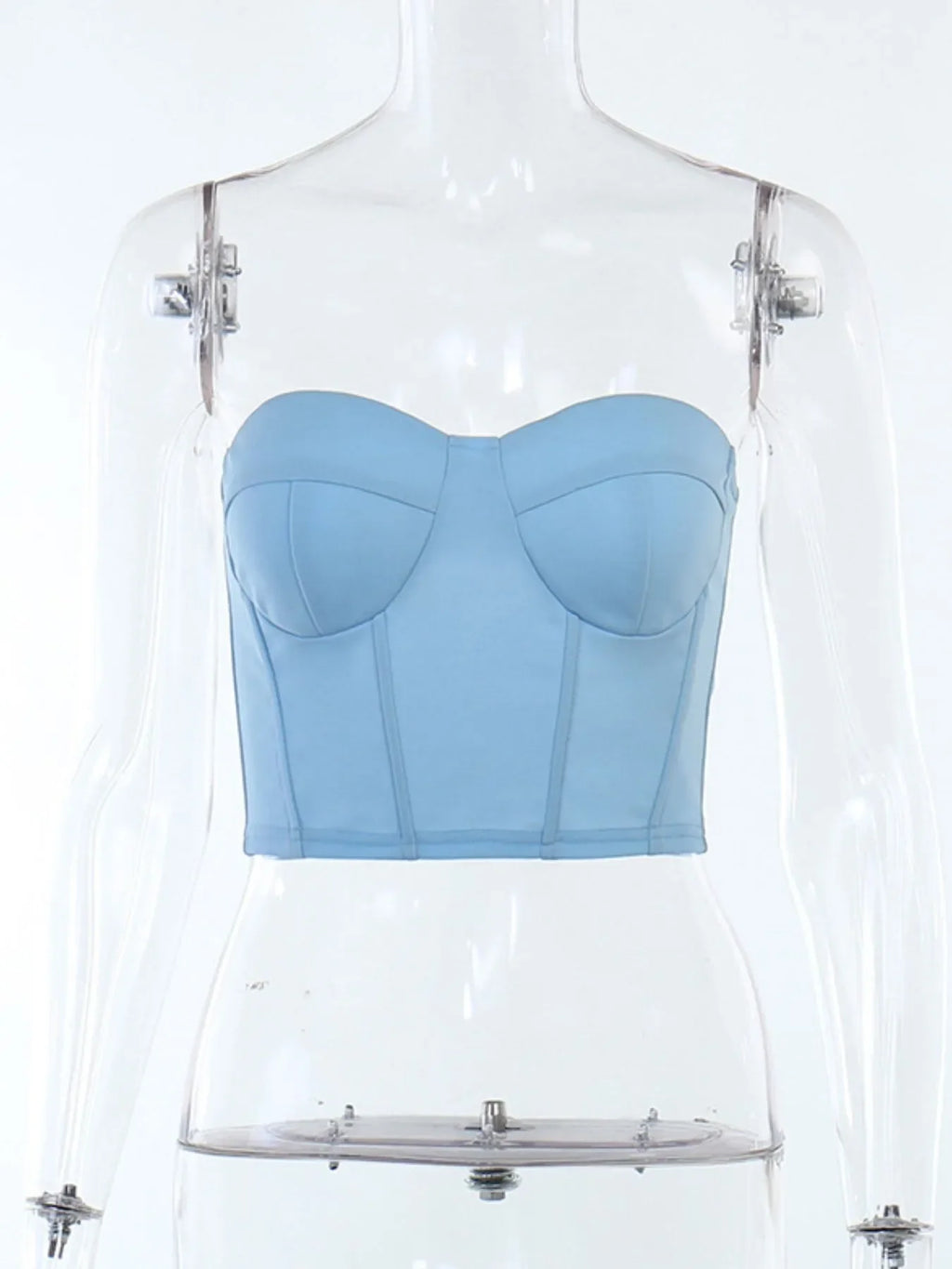 White Sweetheart Neck Corset Style Tube Top