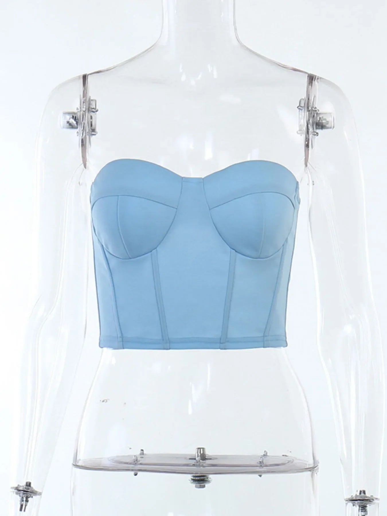 White Sweetheart Neck Corset Style Tube Top