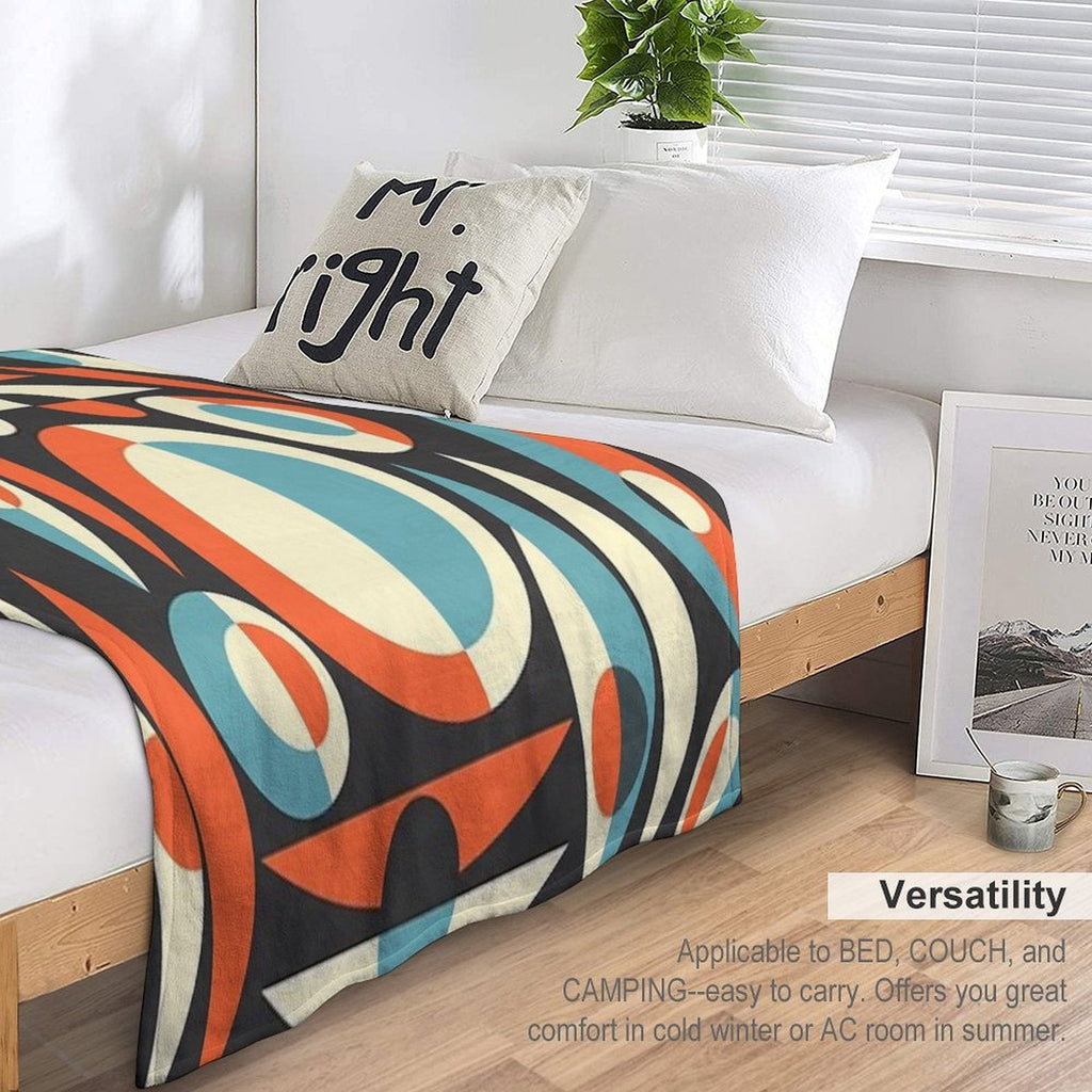 Retro Eames Era  Pisces Throw Blanket