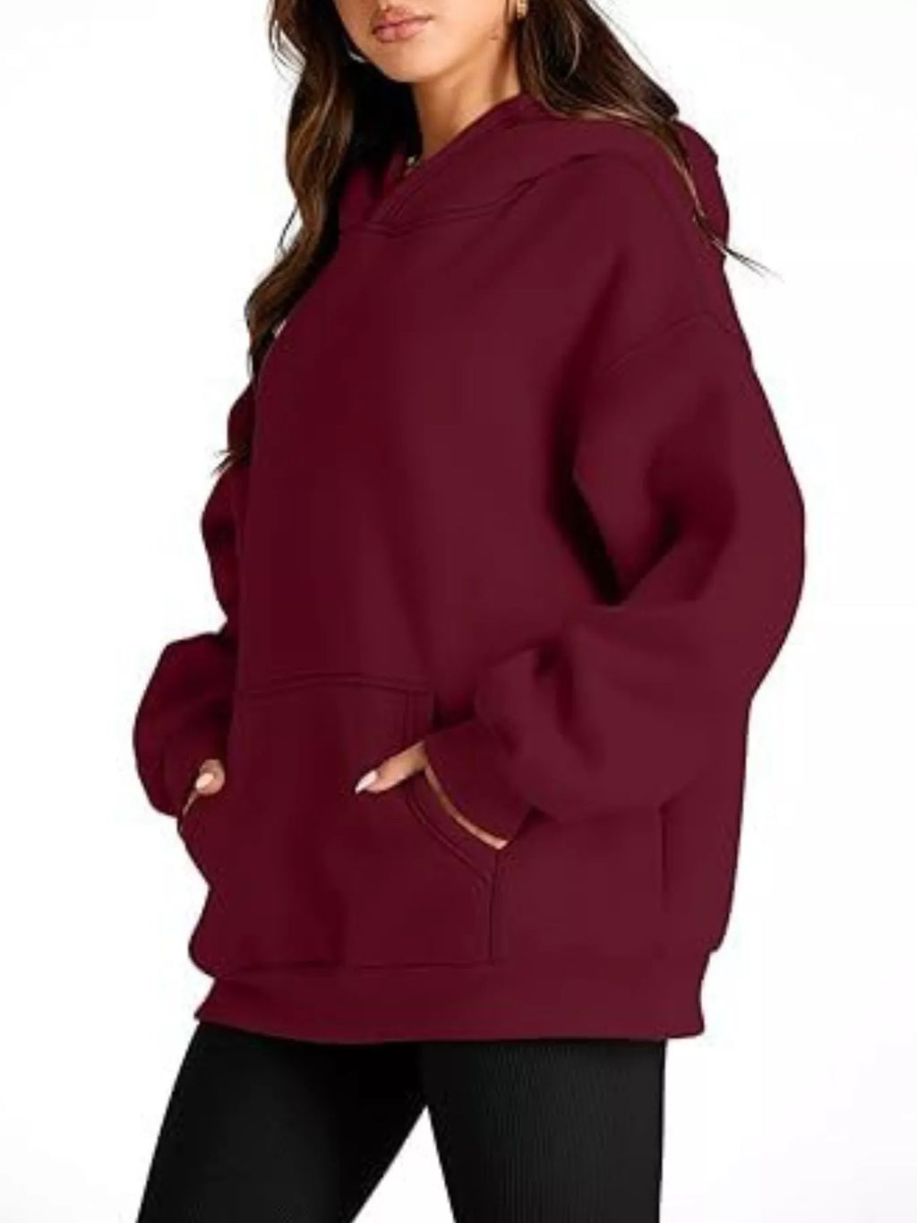 Women's Kangaroo Pocket Long Sleeve Hoodie Comfortable Pullover