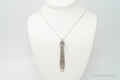 Vintage Open Heart Cubic Zirconia Mesh Sterling Silver Necklace