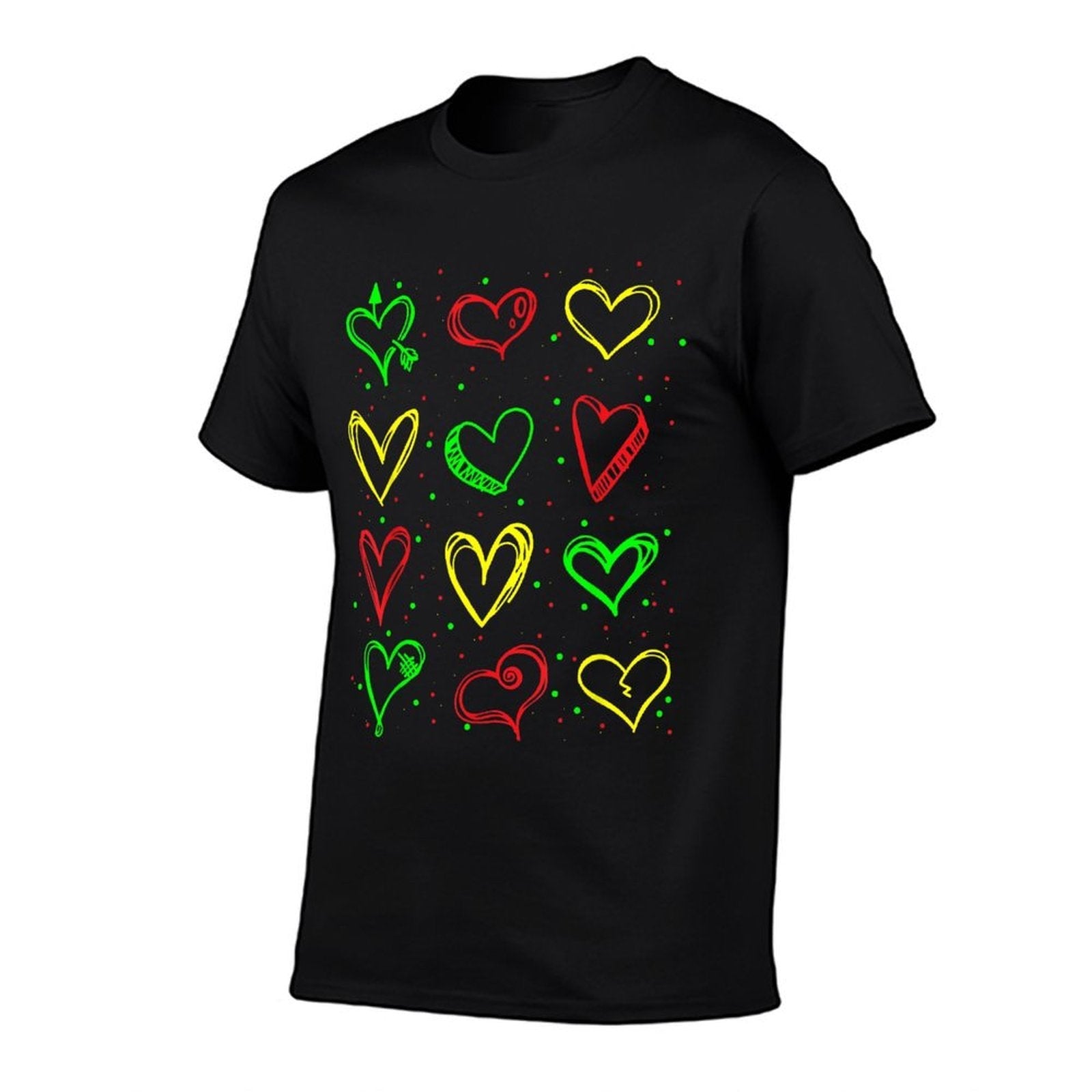Heart Pattern Juneteenth Black History African American  Heathered Texture T-Shirt