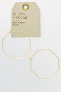 Smaller Stylish Octagon Wire Hoop Earrings