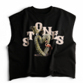 Paradise Cactus Rhinestones Sleveless Shirt - Black