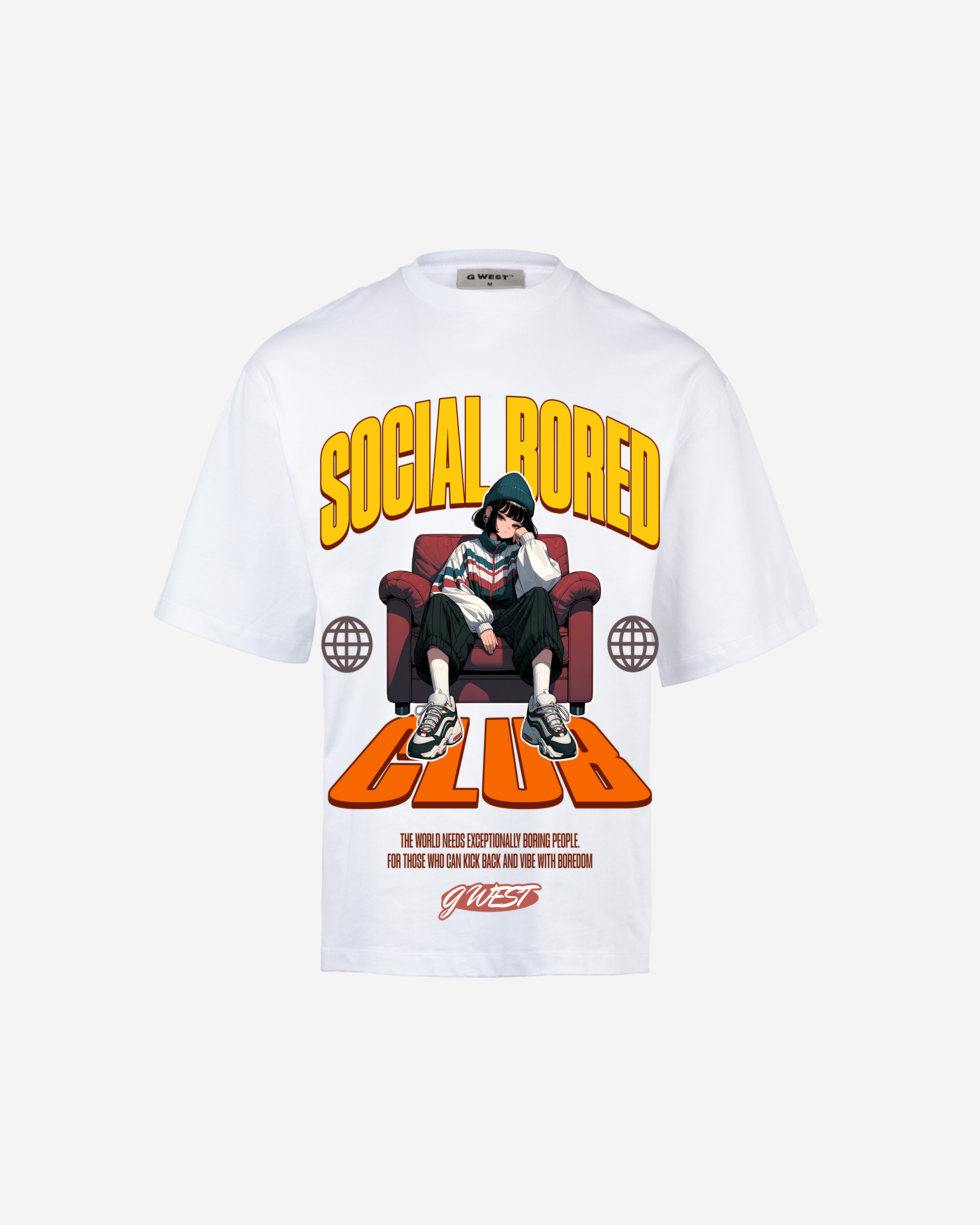 G WEST SOCIAL BORED OVERSIZED T-Shirt Mens