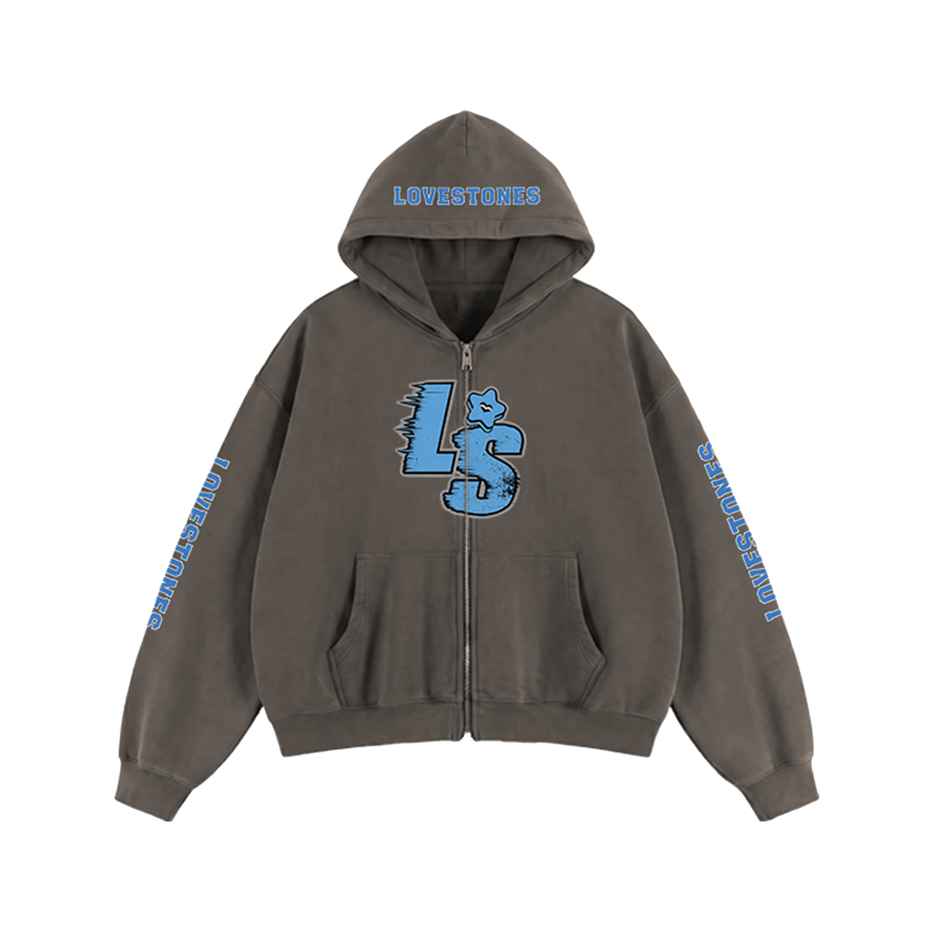 Double Heart LS Jacket - Grey & Light Blue
