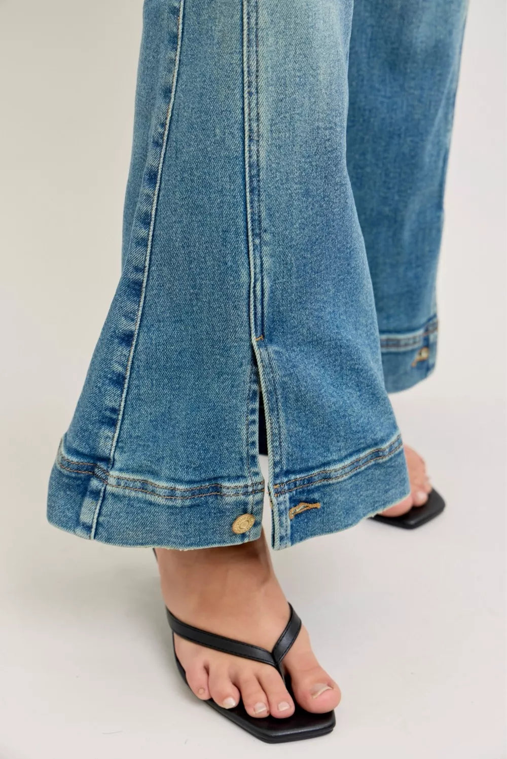 Women's High Waist Flare Jeans Vintage Wash