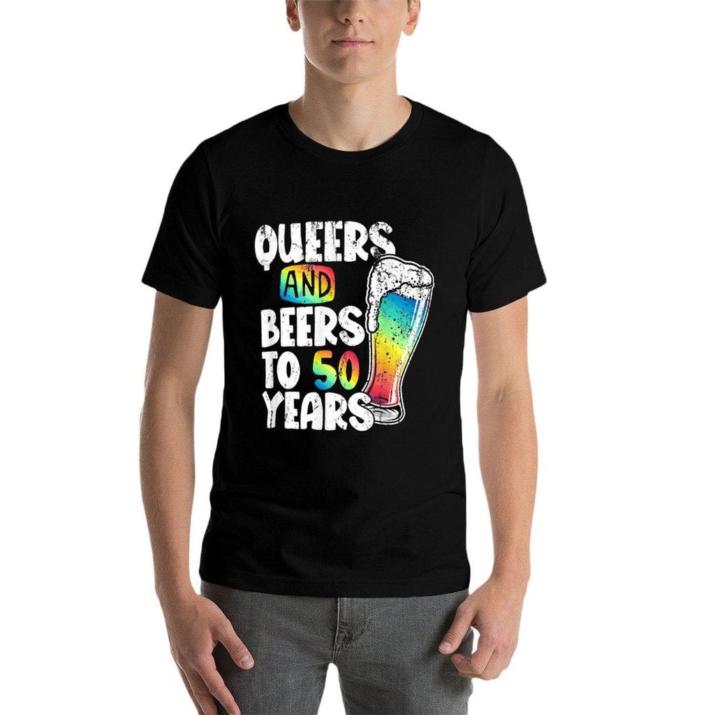 Queers And Beers to 50 Years, 50th Birthday Gay Pride LGBTQ  Soft T-Shirt