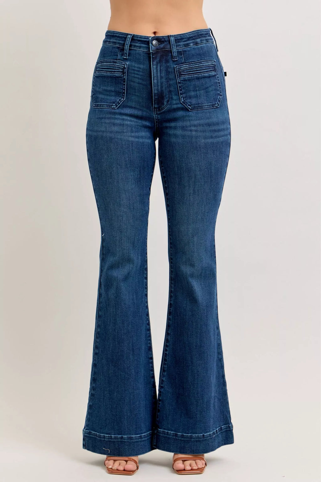 Judy Blue High Waisted Flare Jeans For Women With Front Pockets Versatile Flattering Silhouette