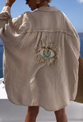 Lapel Long Sleeve Cotton And Linen Casual Fashion Shirt See size chart under “more details”
