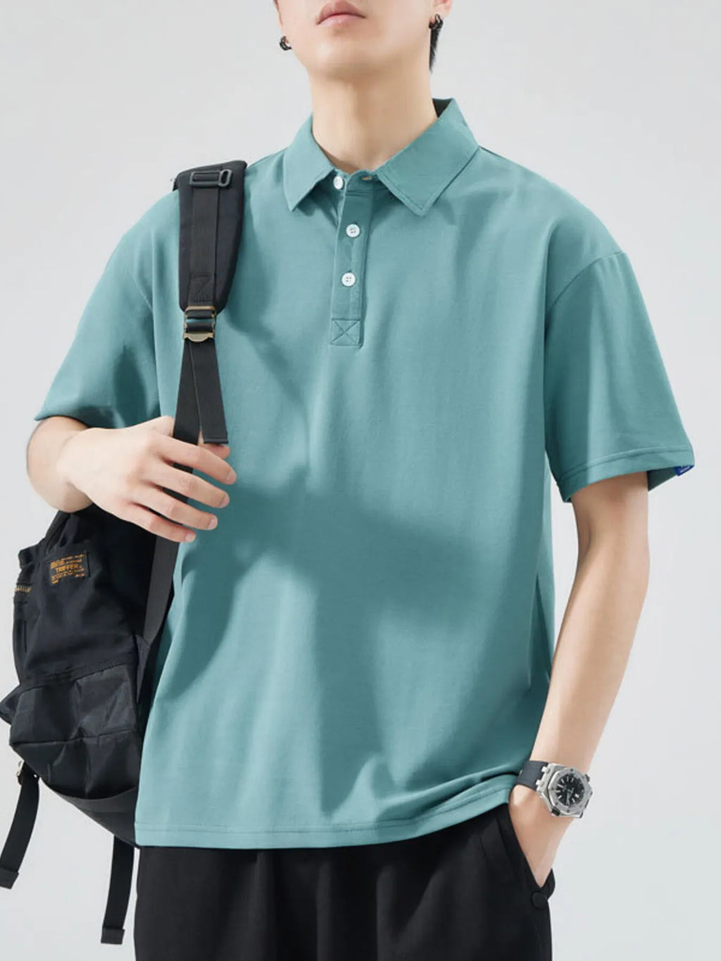 Men's Plus size Button Detail Short Sleeve Polo