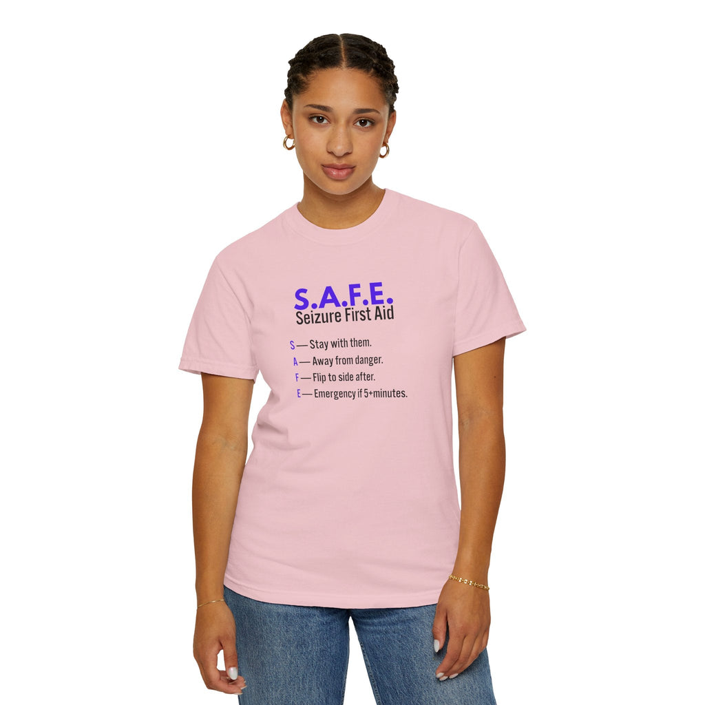 S.A.F.E. Seizure First Aid T-Shirt – Epilepsy Awareness Education Tee