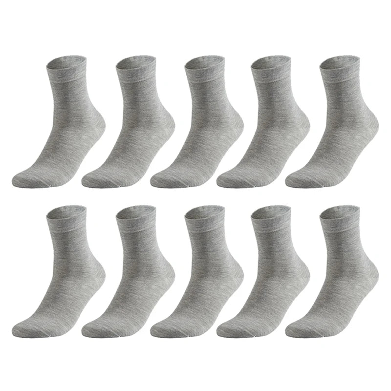 10 Pairs Men'S Cotton Socks New Style Black Business Men Socks Soft Breathable Summer Winter for Male Socks plus Size 38-47