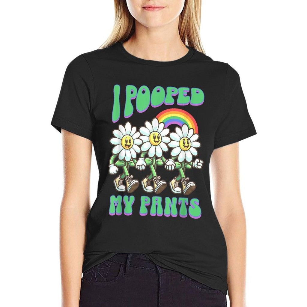 I Pooped My Pants Funny Flowers Toilet Adult Humor Meme  Wrinkle-resistant T-Shirt