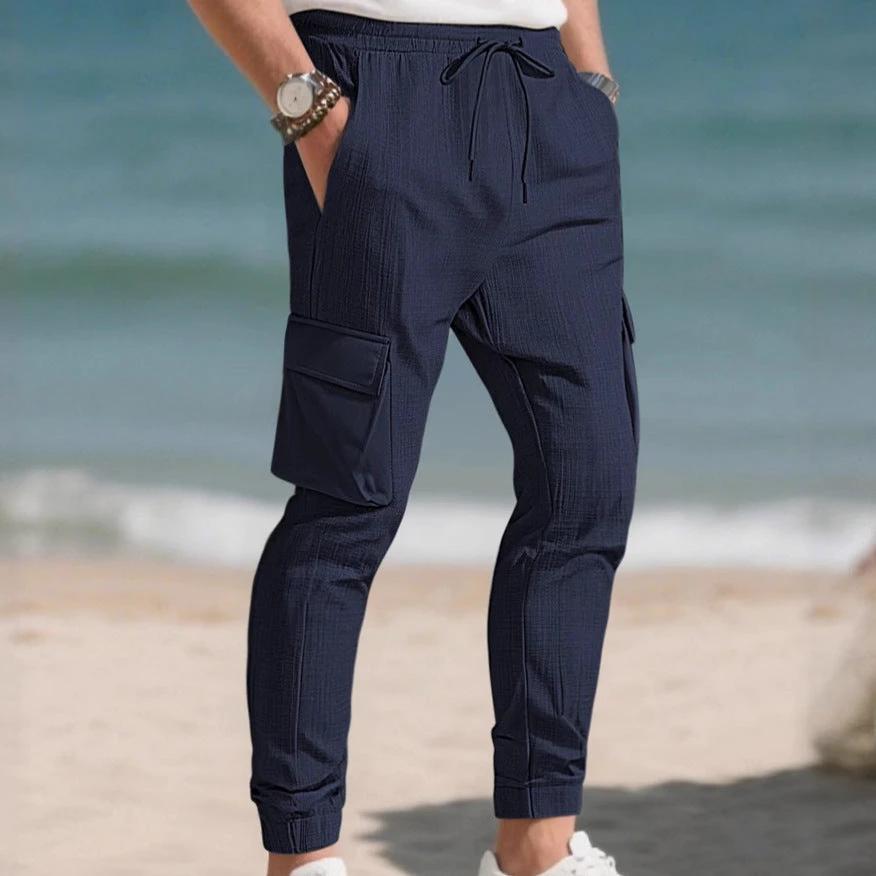 Fashion Sport Casual Trendy Drawstring Multi-pocket Pants For Men