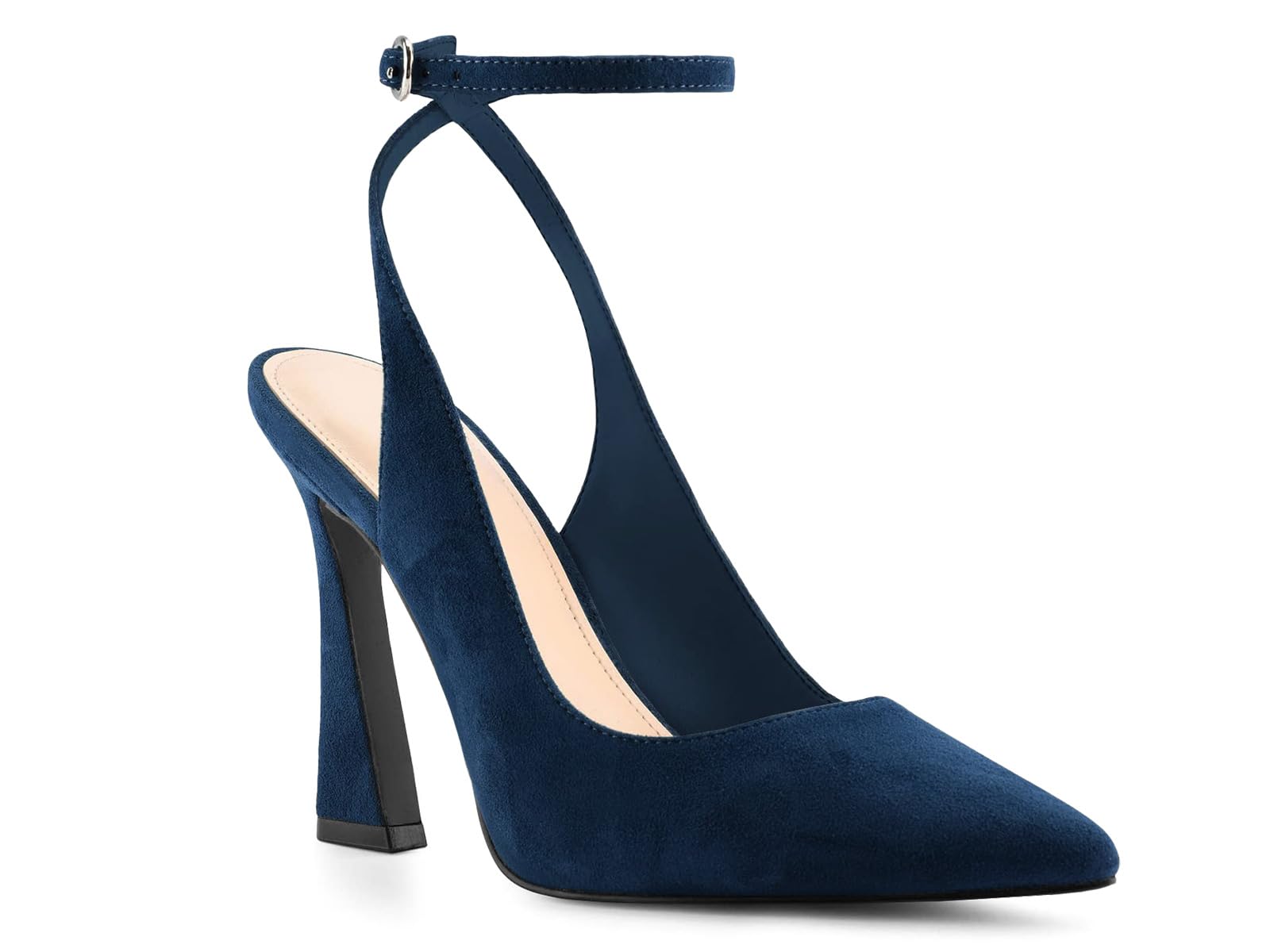 Reoplty Womens Closed Toe Ankle Strap Heels Pointed Toe Pumps Shoes Slingback High Heel Wedding Dress Shoes