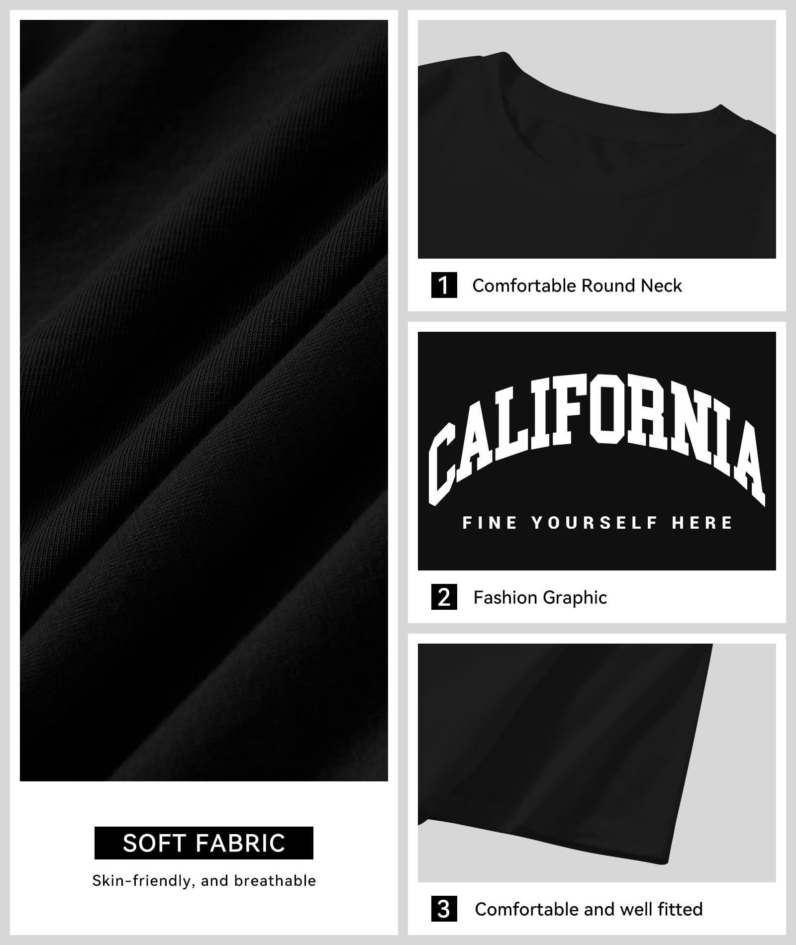 KESIHAN Mens Graphic T Shirts Mens Summer Shirts Round Neck Regular Short Sleeve Casual Vintage Tees