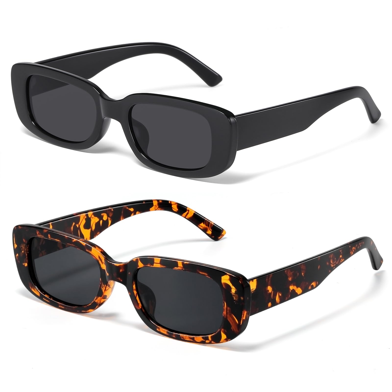 JASPIN Rectangle Sunglasses for Women Men Trendy Y2k Retro 90s Sun Glasses UV Protection Cool Square Frame