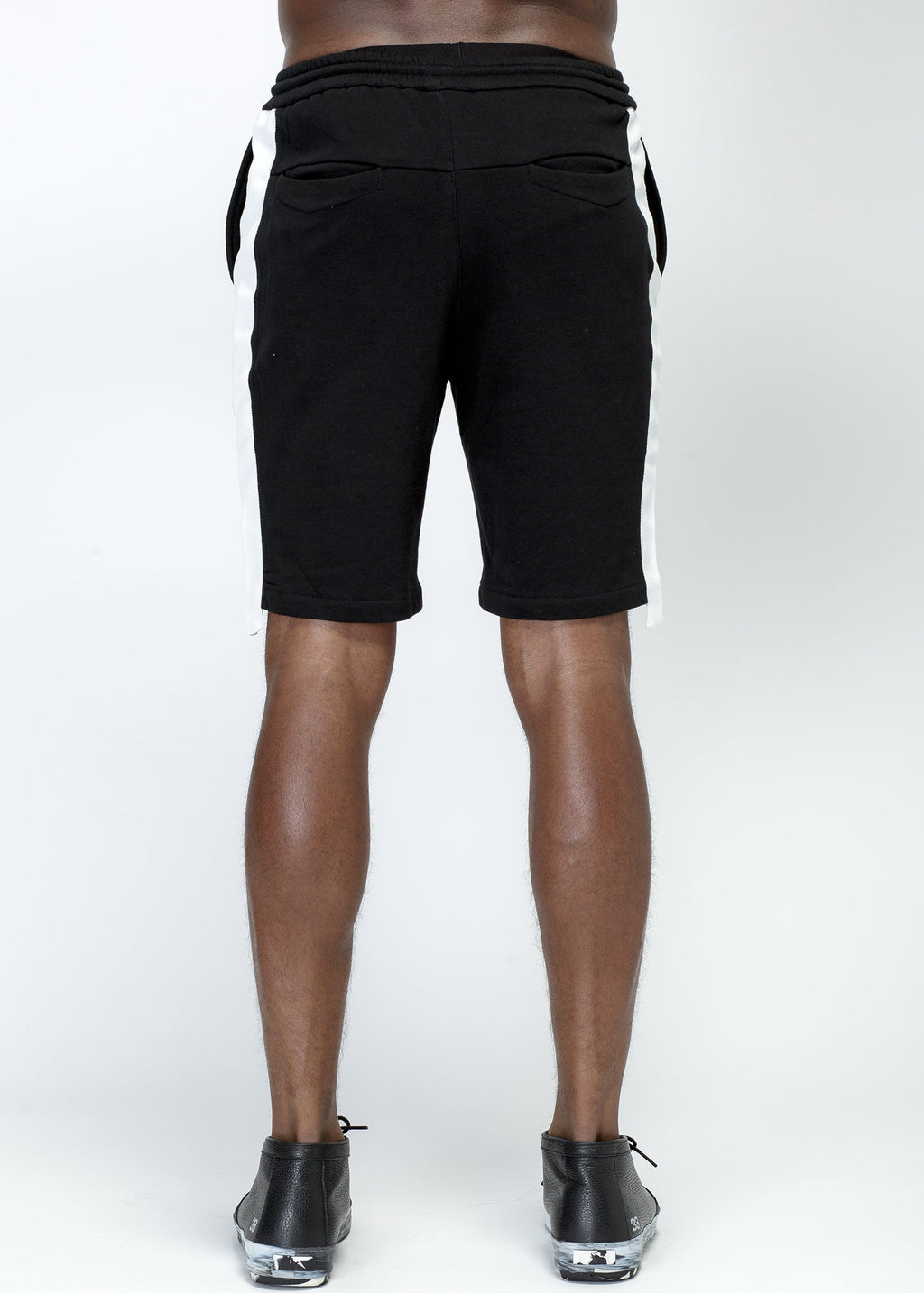Men's Sweat Shorts Side Tape Detail Black - Konus