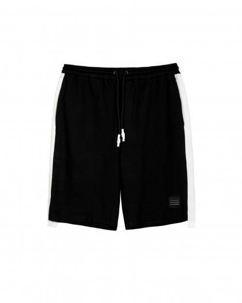 Men's Sweat Shorts Side Tape Detail Black - Konus