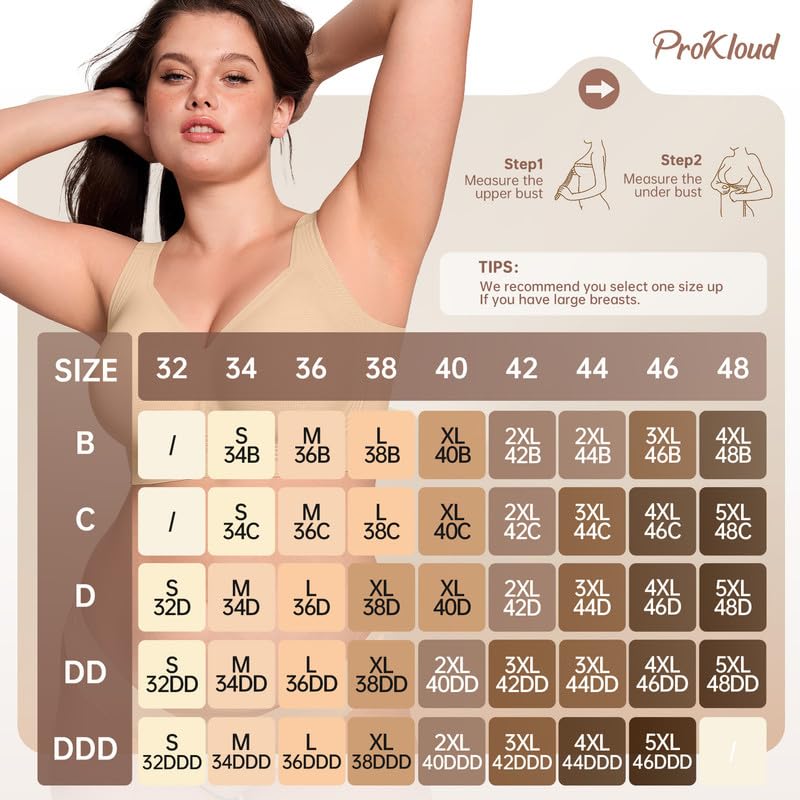 ProKloud Jelly Bras for Women No Underwire Wireless Bra with Support and Lift Full Coverage Plus Size Comfy Seamless Bra
