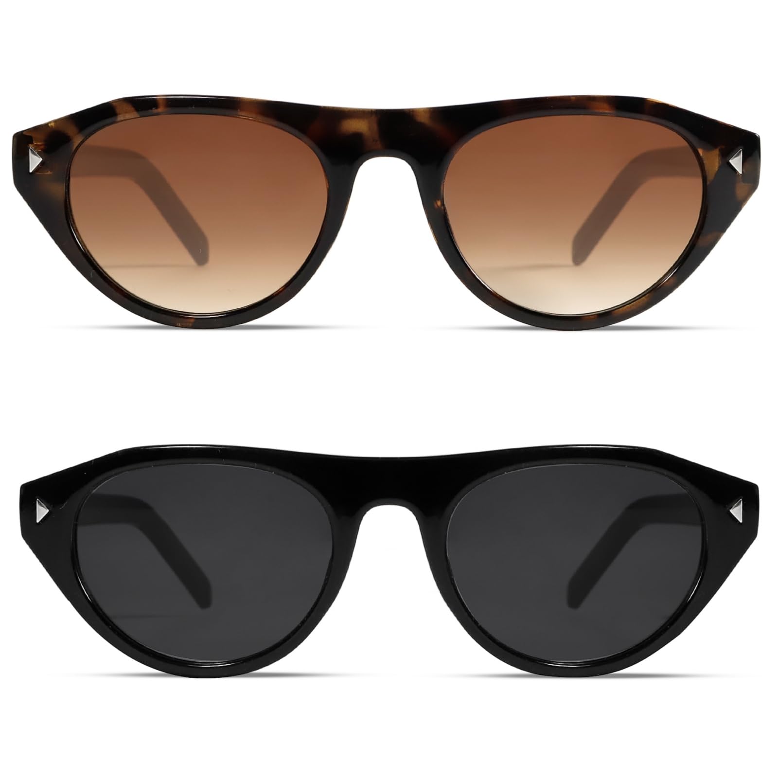 Rmerom Retro Small Oval Sunglasses for Women Men 2026 Trendy Chic Cat Eye Narrow Sun Glasses Vacation Outfits Fashion Sunnies