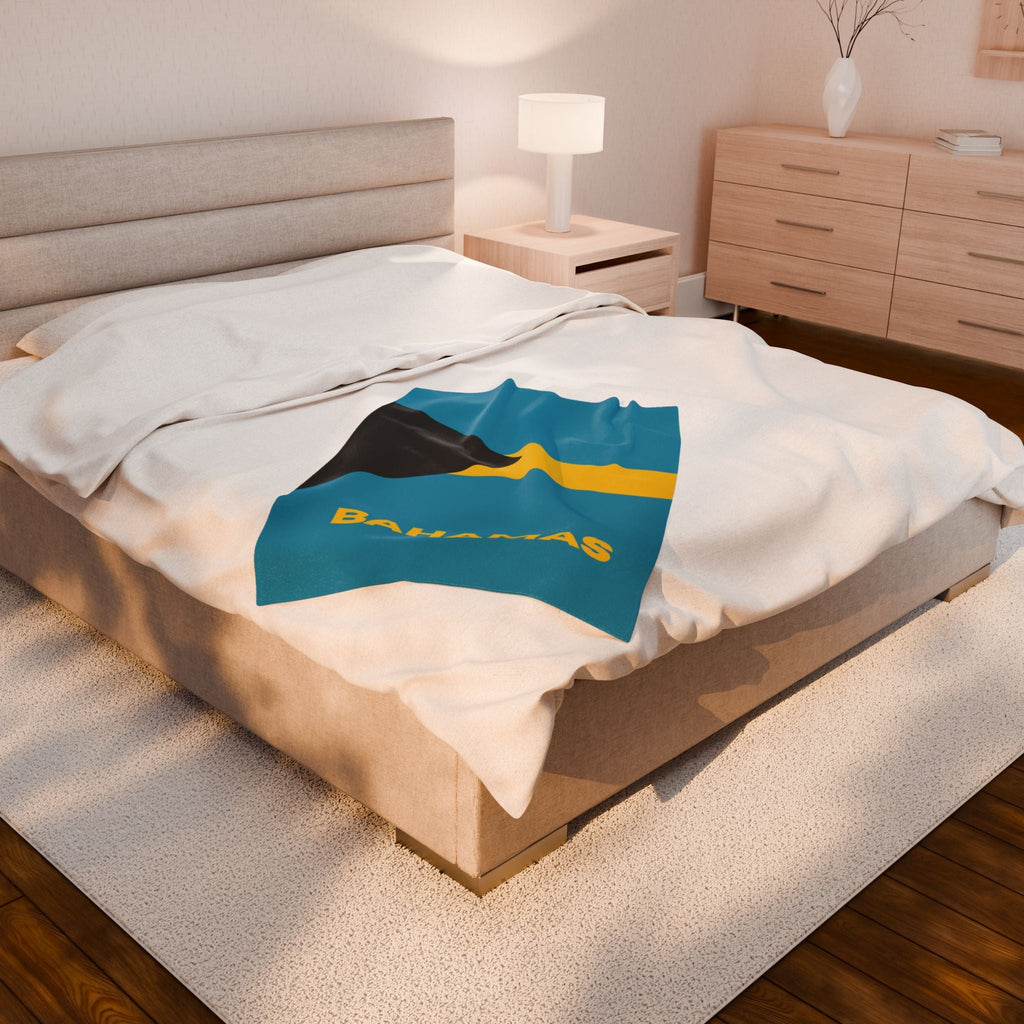Bahamas Flag Velveteen Plush Blanket