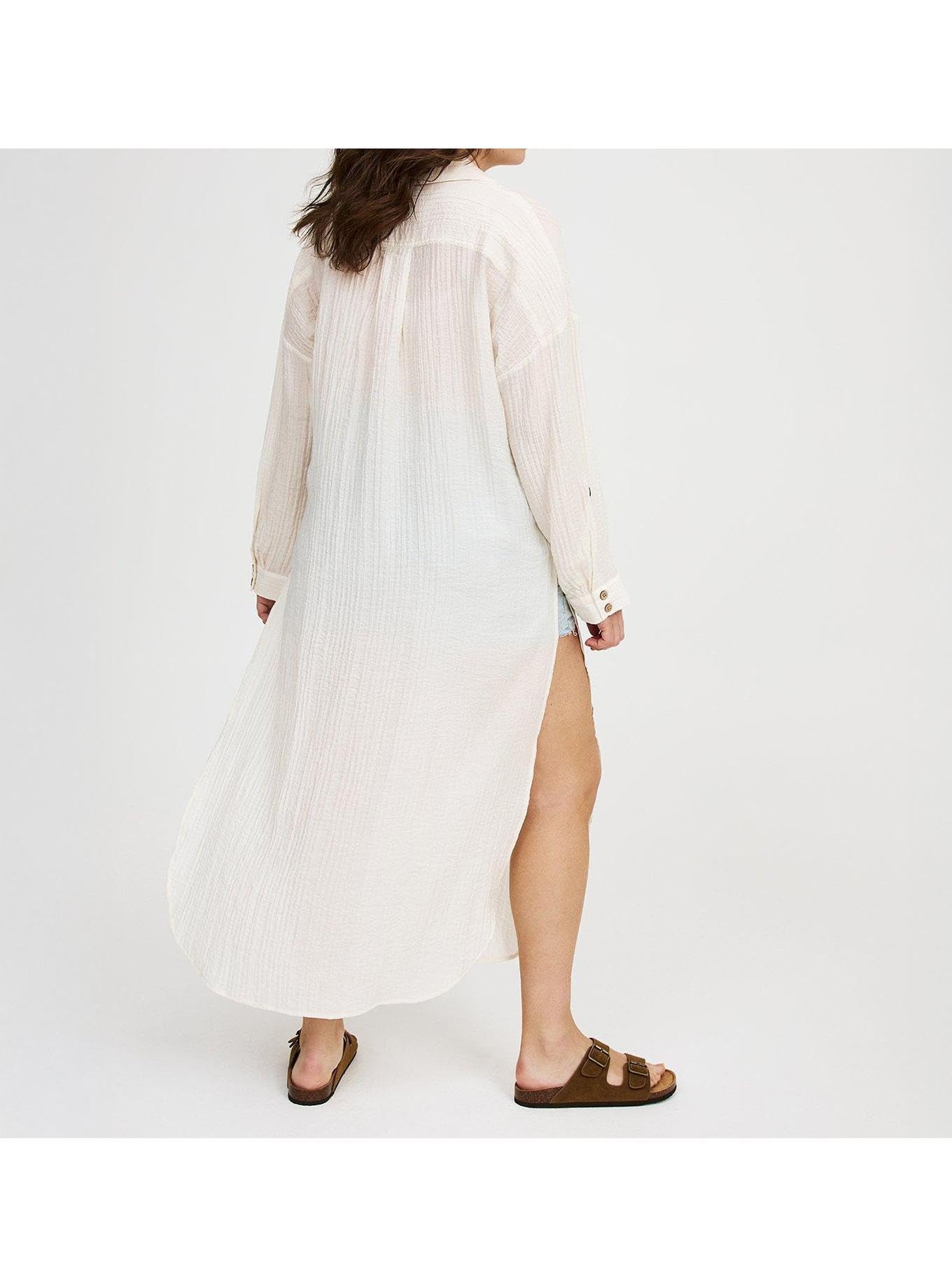 Torrid Women's Plus Size Button-Up Kimono Shirt