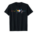 Heartbeat with Rainbow and Transgender Flag LGBT Pride Month T-Shirt