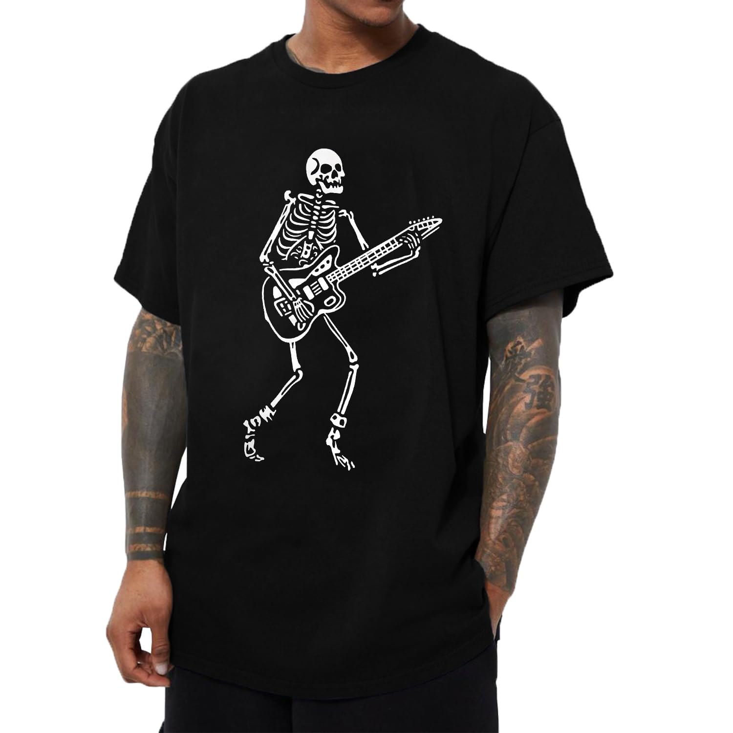 UOUA Mens Graphic Tees Vintage T-Shirts Oversized Letter Print Casual Crewneck Cotton Top Short Sleeve Rapper Streetwear