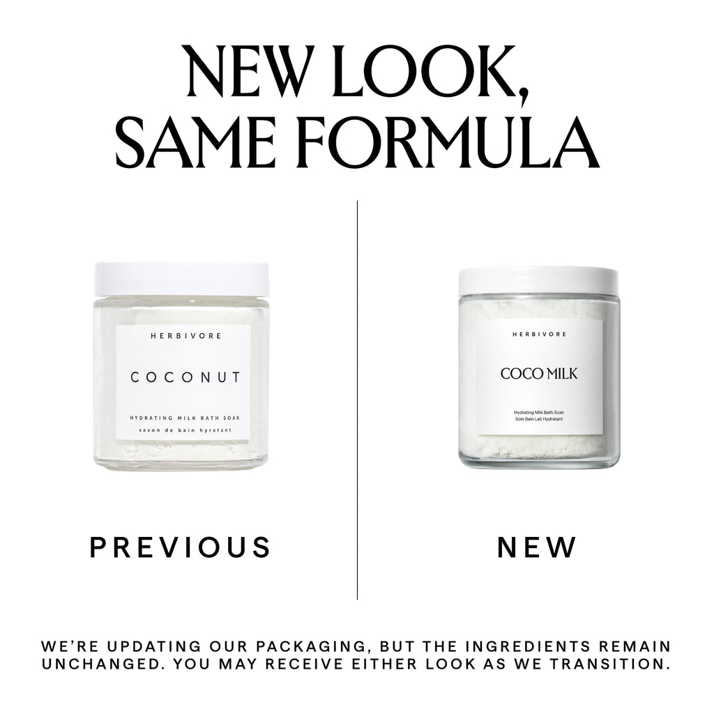 HERBIVORE Coconut Milk Bath Soak | Deeply Hydrating + Skin Softening, Soothing Light Coconut Scent, Vegan, Plant-Based