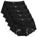 PHOLEEY Womens Sexy Underwear Lace Panties High Waisted Plus Size Ladies Brief for Women 5-Pack