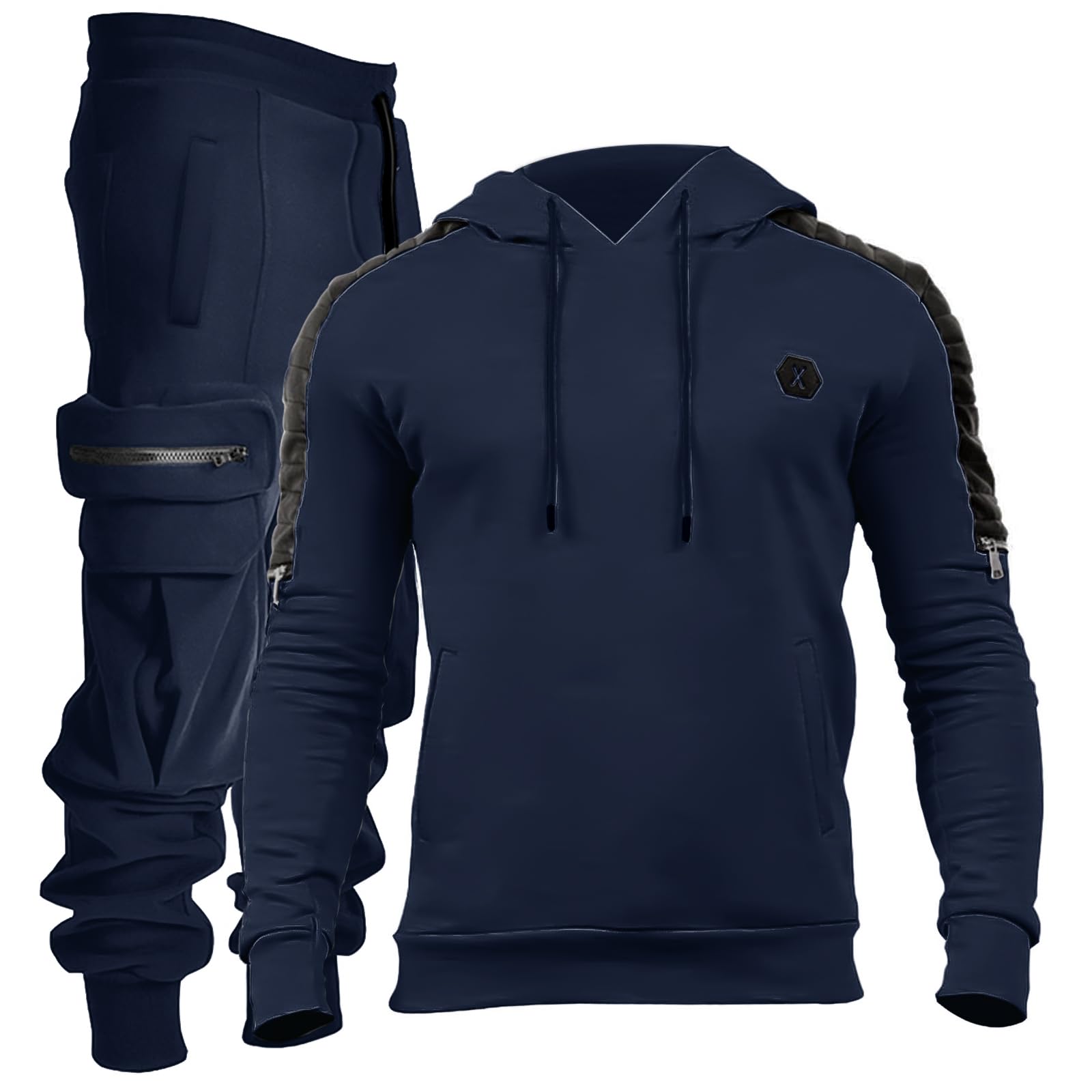 VoLIta Men's Tracksuit 2 Piece Hoodie Athletic Jogging Sweatsuits for Men Casual Sports Long Sleeve Pullover Suit Set