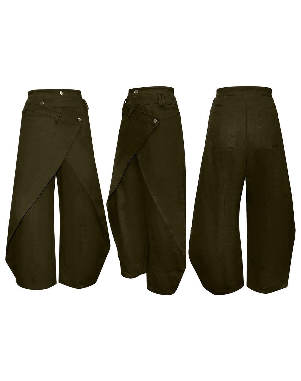 Luotasia Women’s Asymmetrical Wide Leg Pants Trendy Irregular Patchwork Plus Size Trousers Streetwear