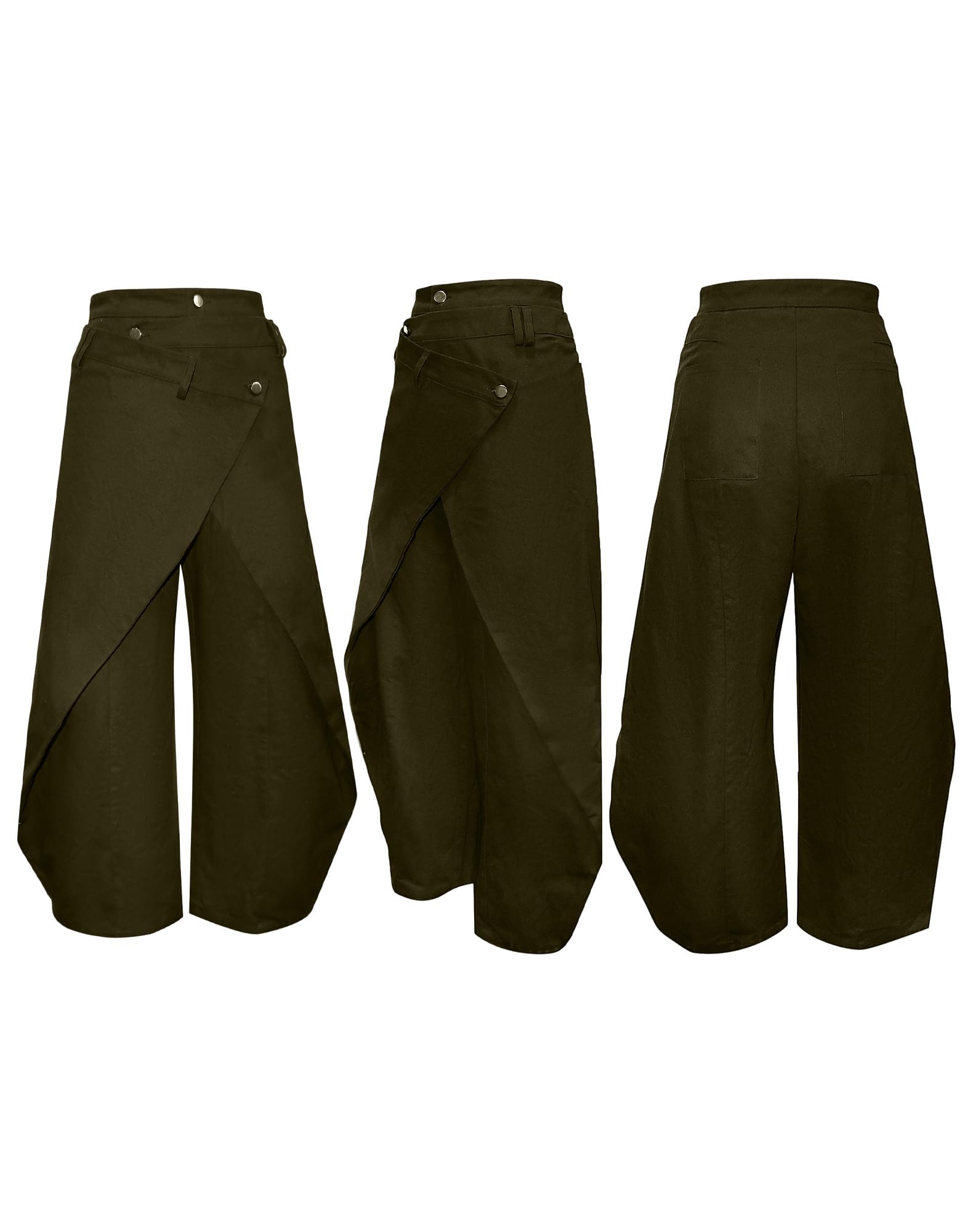 Luotasia Women’s Asymmetrical Wide Leg Pants Trendy Irregular Patchwork Plus Size Trousers Streetwear