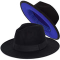FADACHY Trendy Fedora Hats for Men & Women Wide Brim Felt Hat Dress Panama Hat Two Tone Fedora