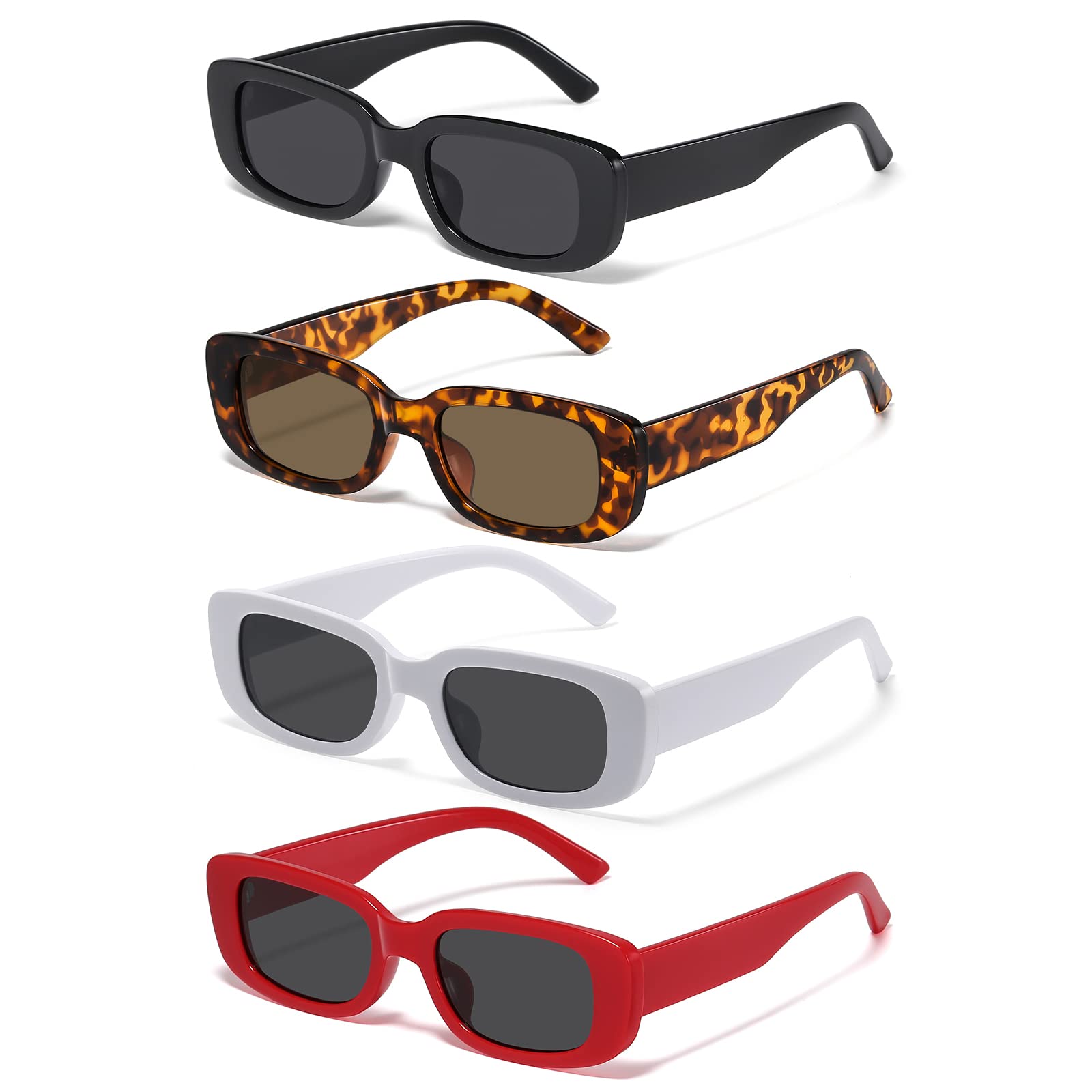 JASPIN Rectangle Sunglasses for Women Men Trendy Y2k Retro 90s Sun Glasses UV Protection Cool Square Frame
