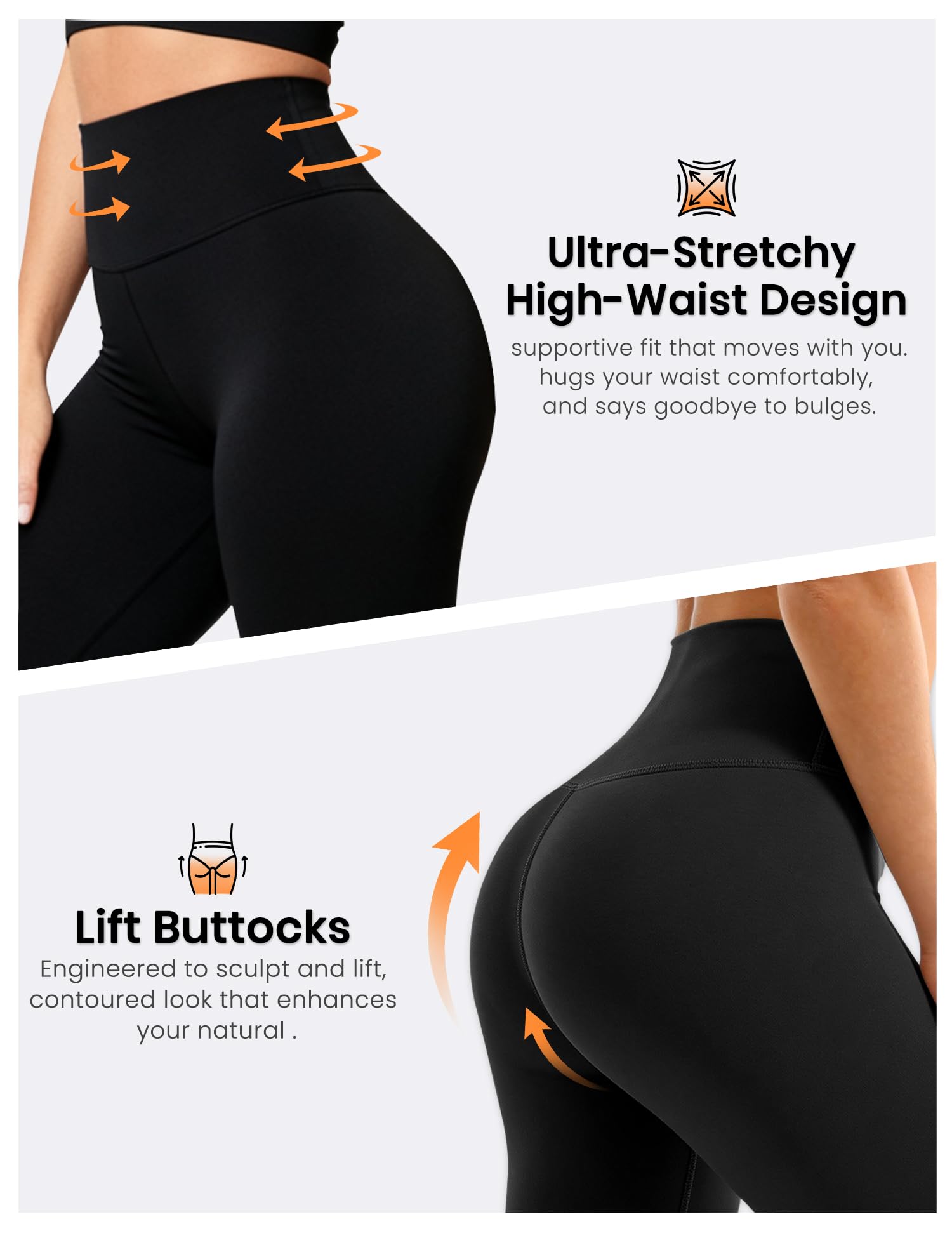 Bluemaple High Waisted Leggings for Women - Tummy Control Pants Non See Through Workout Soft Yoga Pants for Running Plus Size
