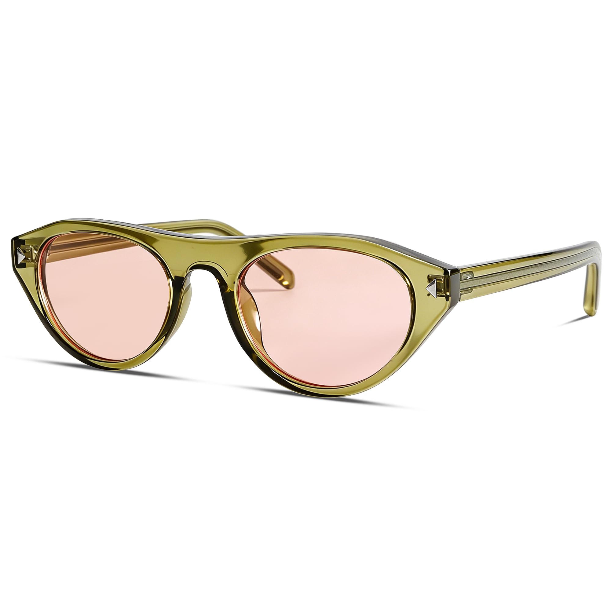 Rmerom Retro Small Oval Sunglasses for Women Men 2026 Trendy Chic Cat Eye Narrow Sun Glasses Vacation Outfits Fashion Sunnies