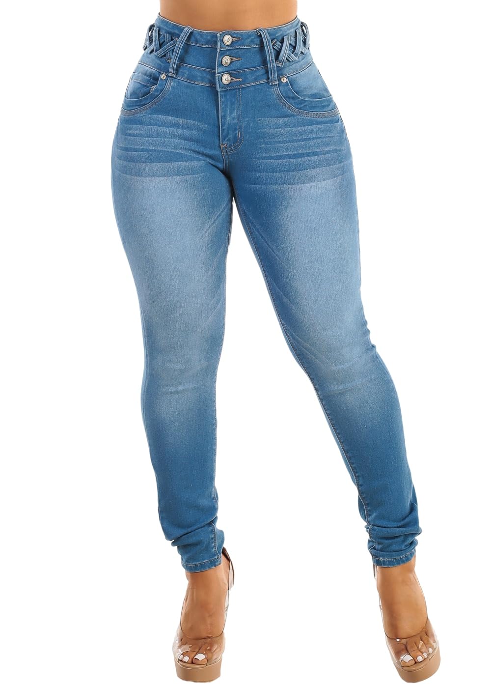 Moda Xpress Butt Lifting Jeans for Women - High Waisted Skinny Levanta Cola Stretch Jeans