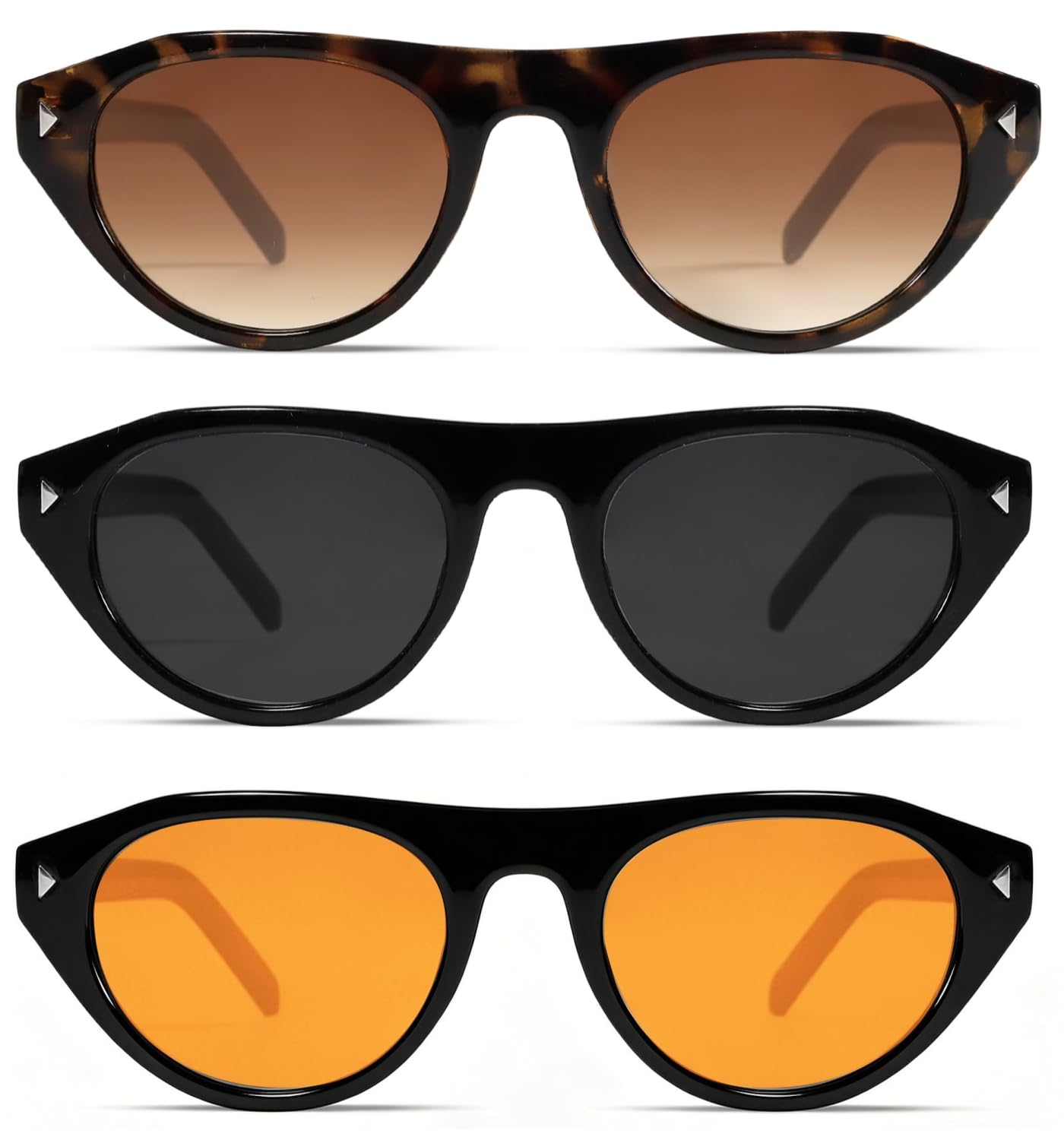 Rmerom Retro Small Oval Sunglasses for Women Men 2026 Trendy Chic Cat Eye Narrow Sun Glasses Vacation Outfits Fashion Sunnies