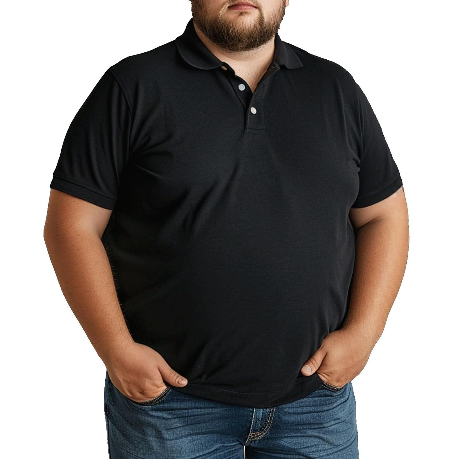Yuyapu Big and Tall Polo Shirts for Men Short Sleeve Casual Cotton Mens Golf Shirt Classic Button Down Sport Work Shirts