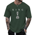 Kelxjia Men's King Chess Shirt Graphic Tees Designer Printed T Shirts for Men Urban Letter T-Shirt Streetwear