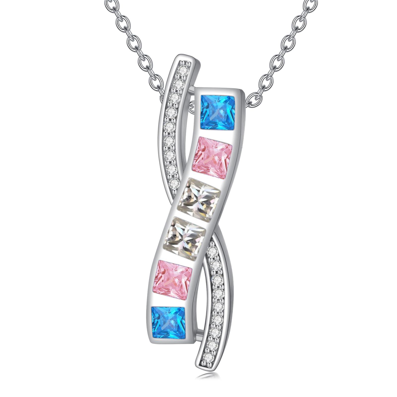 KoyeKei Pride Necklace Gifts for Women Men 925 Sterling Silver Rainbow Pride Pendant LGBT Gay Necklace Jewelry Gifts for Lesbian